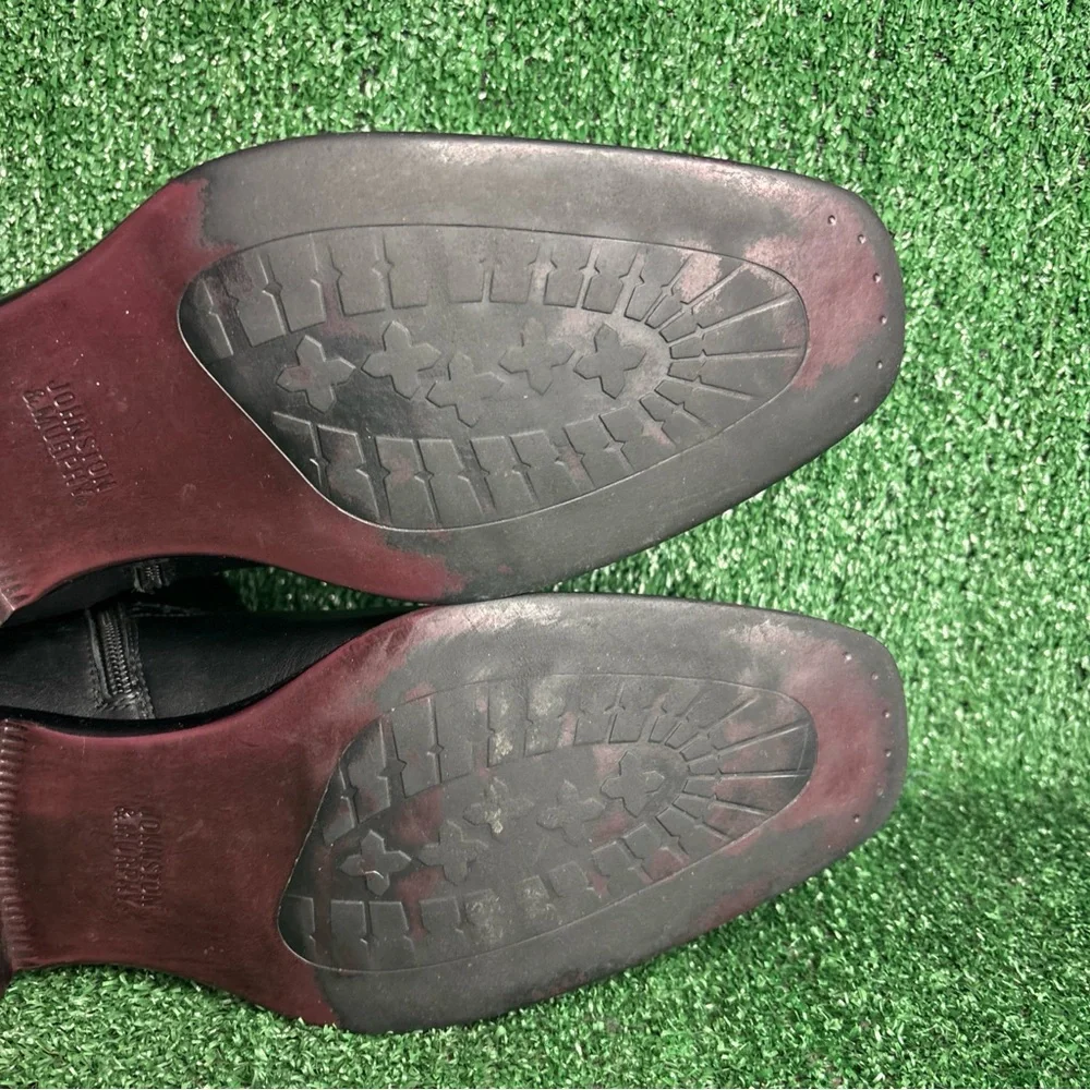 Johnston &‎ Murphy Mens Size 12 M Black Leather Side Zip Chelsea Boots EUC